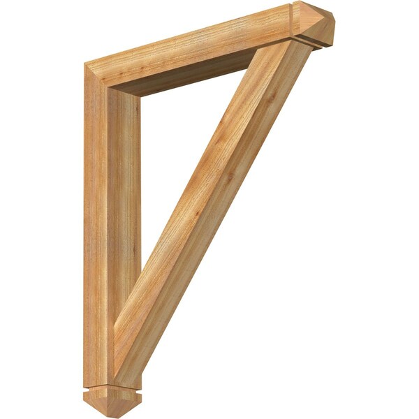 Ekena Millwork Traditional Arts and Crafts Rough Sawn Bracket w/ Offset Brace, Western Red Cedar, 6"W x 36"D x 44"H BKT0604X36X44TRA03RWR - main